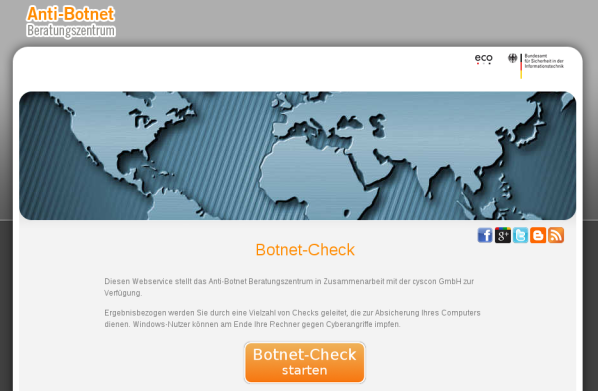 Botnet-Check Startseite